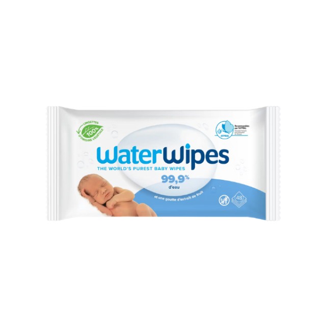 WaterWipes Οικολογικά Μωρομάντηλα με 99,9% Νερό, 48τμχ
