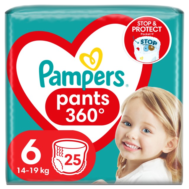 Pampers Pants Πάνα-βρακάκι Μέγεθος 6 (14kg-19kg), 25 τμχ