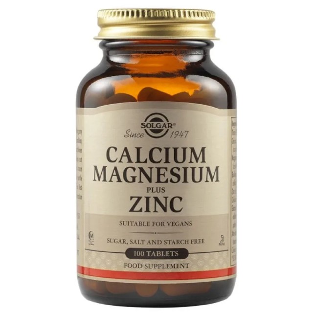 Solgar Calcium Magnesium Plus Zinc Συμπλήρωμα Διατροφής Για Οστά Κα...