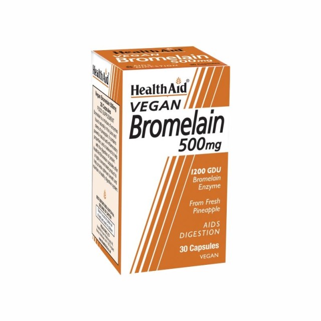 Health Aid Bromelain 500mg Συμπλήρωμα Διατροφής Για την Πέψη Και Τον Μεταβολισμό, 30 Κάψουλες