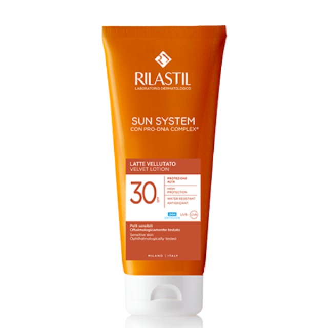 Rilastil Sun System Velvet Lotion SPF30 Αντηλιακό Γαλάκτωμα Προσώπου-Σώματος, 200ml