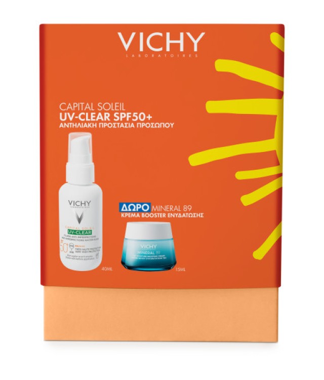 Vichy Capital Soleil Promo UV-Clear Αντηλιακό Προσώπου SPF50+ 40ml + Δώρο Mineral 89 Κρέμα Booster Ενυδάτωσης 15ml