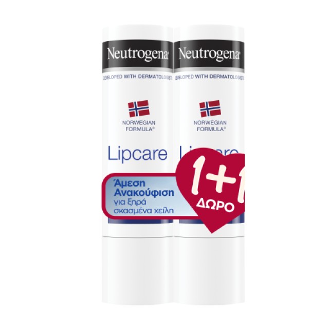 Neutrogena Norwegian Formula Lip Moisturizer Ενυδατικό Στικ Χειλιών, 2x4.8gr (1+1 Δώρο)