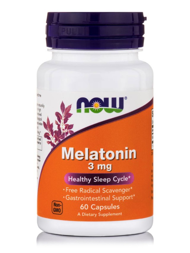 Now Foods Melatonin 3mg Συμπλήρωμα Διατροφής για την Αϋπνία, 60 Κάψουλες