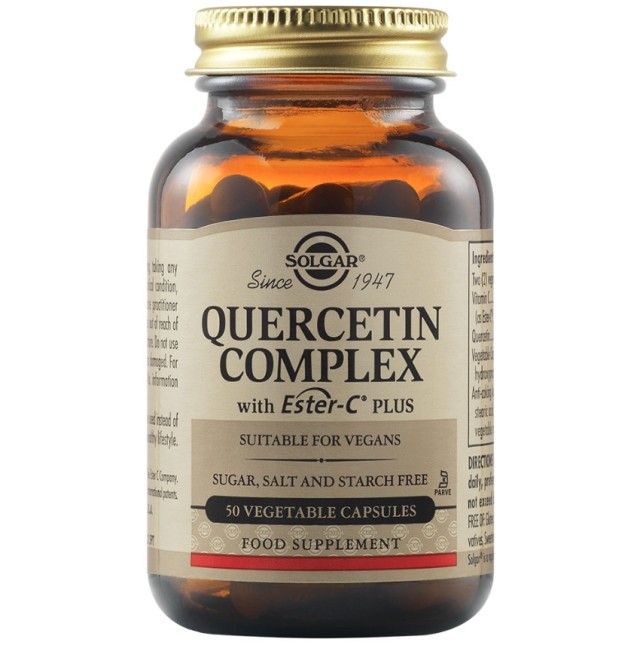 Solgar Quercetin Complex Για Τη Διαχείριση των Συμπτωμάτων των Αλλεργιών, 100 Φυτικές Κάψουλες