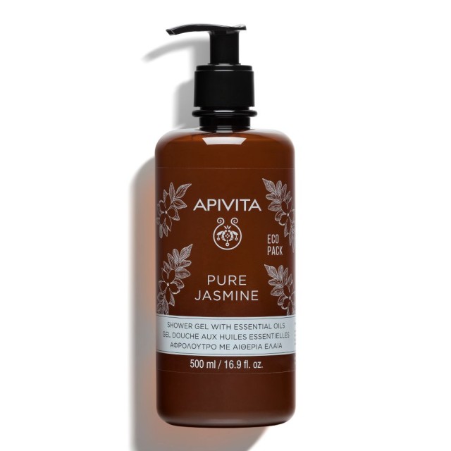 Apivita Pure Jasmine Shower Gel Αφρόλουτρο Με Αιθέρια Έλαια & Γιασεμί, 500ml