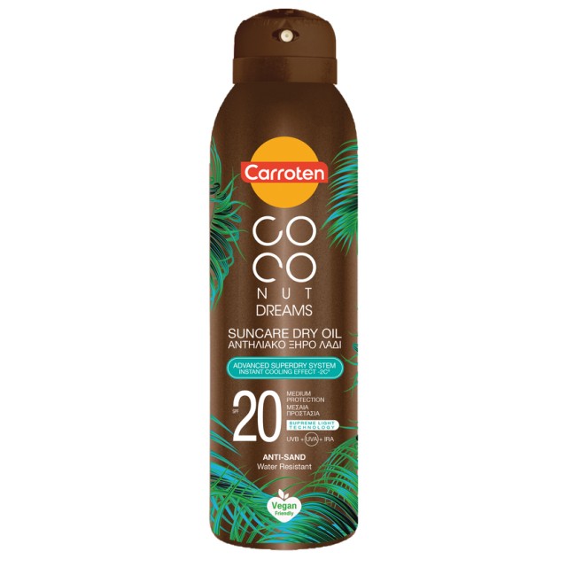 Carroten Coconut Dreams Suncare Dry Oil with Instant Cooling Effect Αντηλιακό Λάδι SPF20, 150ml