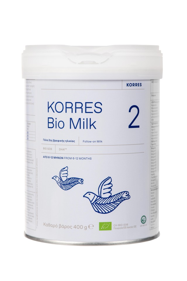 Korres Bio Milk 2 Βιολογικό Αγελαδινό Γάλα για Βρέφη (6-12 Mηνών), 400gr