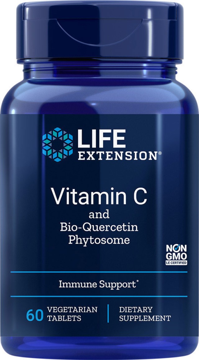 Life Extension Vitamin C & Bio-Quercetin Phytosome Συμπλήρωμα Διατροφής Βιταμίνη C με Φυτοσωμιακή Βιο-Κερσετίνη, 60 Φυτικές Κάψουλες