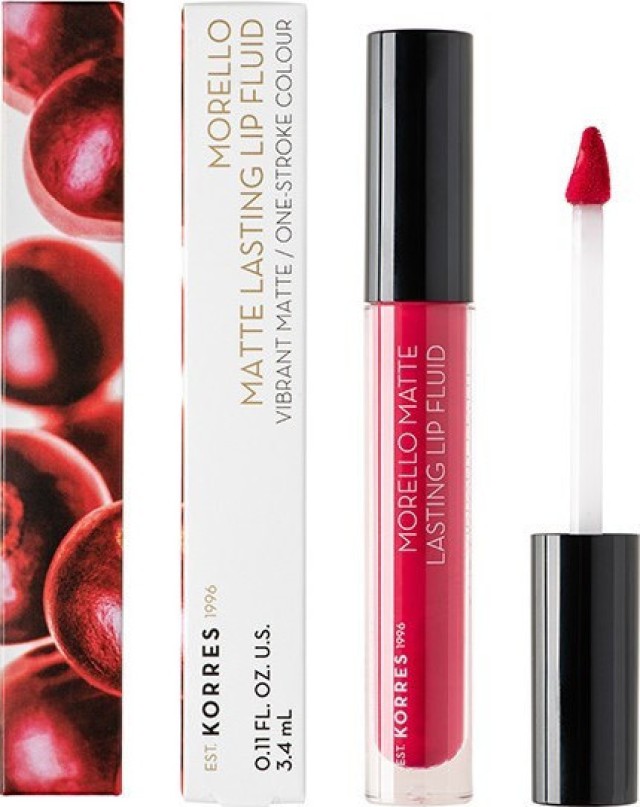 Korres Morello Matte Lasting Lip Fluid Υγρό Ματ Κραγιόν 27 Cranberry Sorbet 3,4g