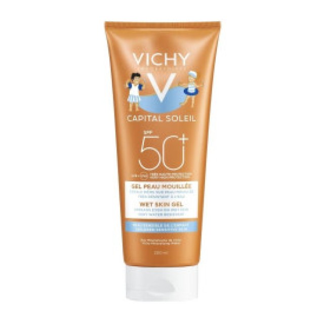 Vichy Capital Soleil Wet Skin Gel Kids SPF50+ Παιδική Αντηλιακή Κρέμα Για Πρόσωπο - Σώμα 200ml