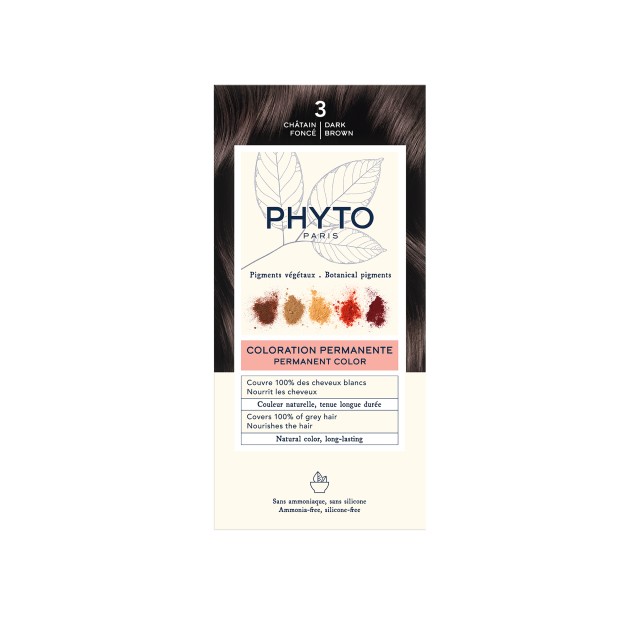Phyto Phytocolor Μόνιμη Βαφή Μαλλιών 3 Καστανό Σκούρο
