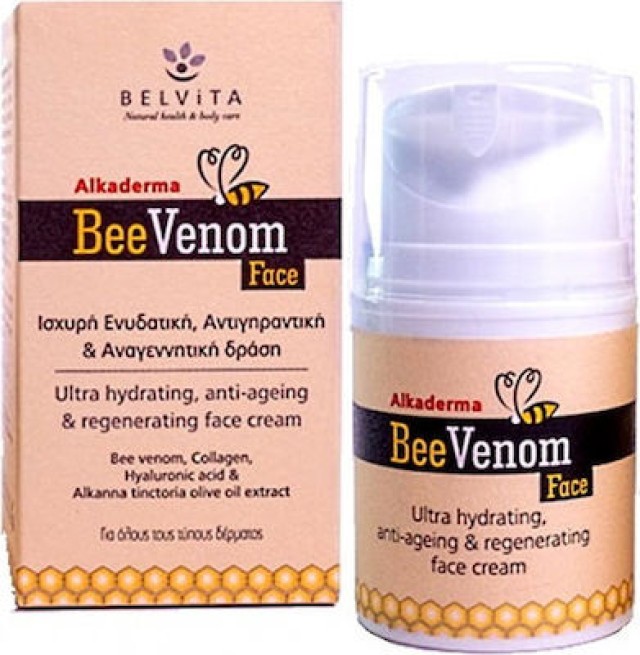 Belvita Alkaderma Bee Venom 24ωρη Κρέμα Προσώπου Ημέρας για Ενυδάτωση, Αντιγήρανση & Ατέλειες με Υαλουρονικό Οξύ & Κολλαγόνο, 50gr
