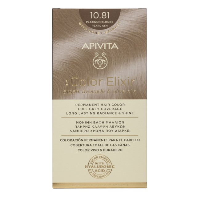 Apivita My Color Elixir No10.81 Κατάξανθο Περλέ Σαντρέ Κρέμα Βαφή Σε Σωληνάριο 50ml - Ενεργοποιητής Χρώματος 75ml