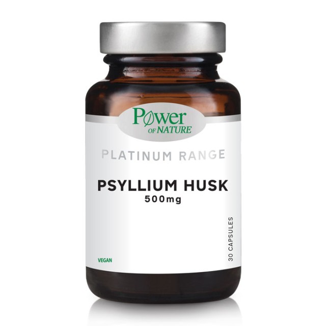 Power of Nature Platinum Range Psyllium Husk Συμπλήρωμα Διατροφής Με Ψύλλιο 500mg, 30 Κάψουλες