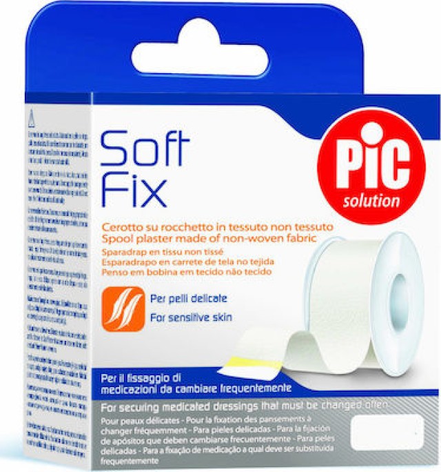 Pic Soft Fix Αυτοκόλλητο Χάρτινο Επιδεσμικό Ρολό 2,5cmx5m, 1 Τεμάχιο