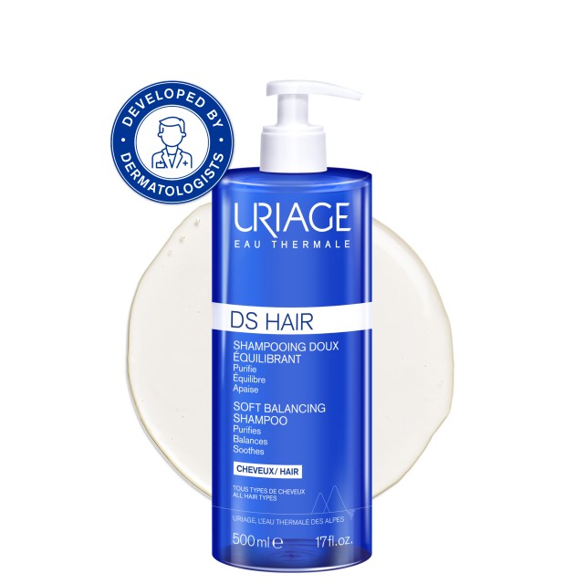 Uriage D.S Hair Soft Balancing Shampoo Απαλό Σαμπουάν Εξισορρόπησης, 500ml
