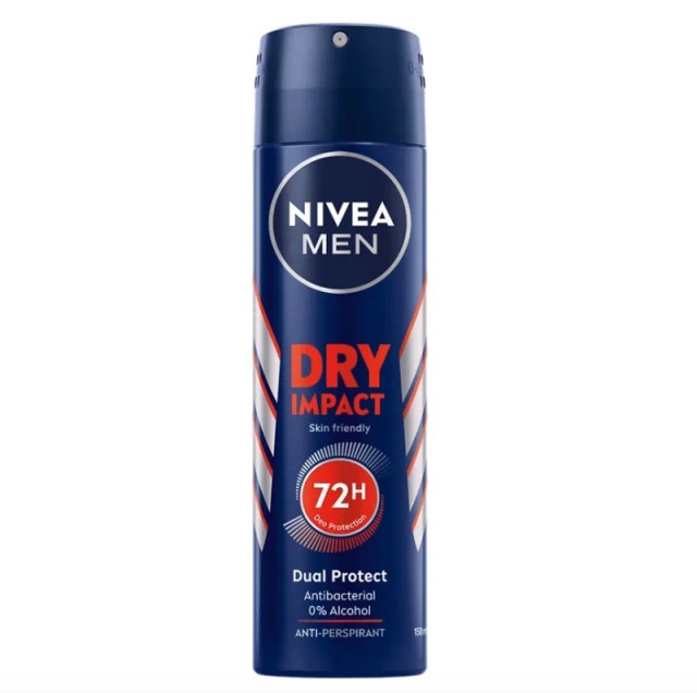 Nivea Men Dry Impact Spray Ανδρικό Σπρέι Σώματος, 150ml
