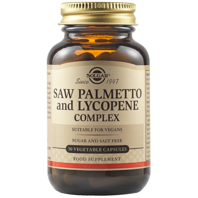 Solgar Saw Palmetto Opuntia & Lycopene Complex, 50 Φυτικές Κάψουλες
