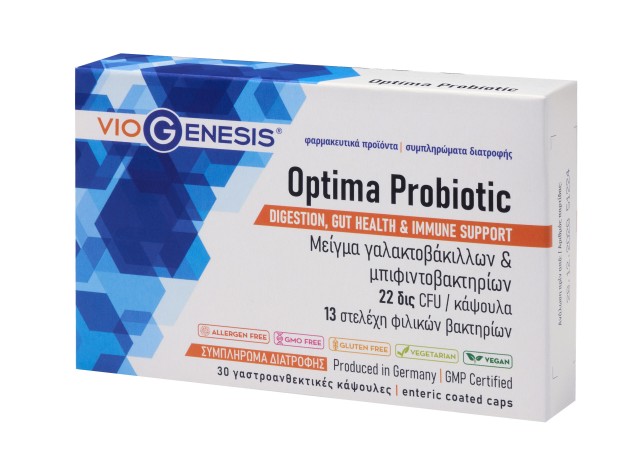 VioGenesis Optima Probiotic Συμπλήρωμα Διατροφής Προβιοτικών, 30 Κά...