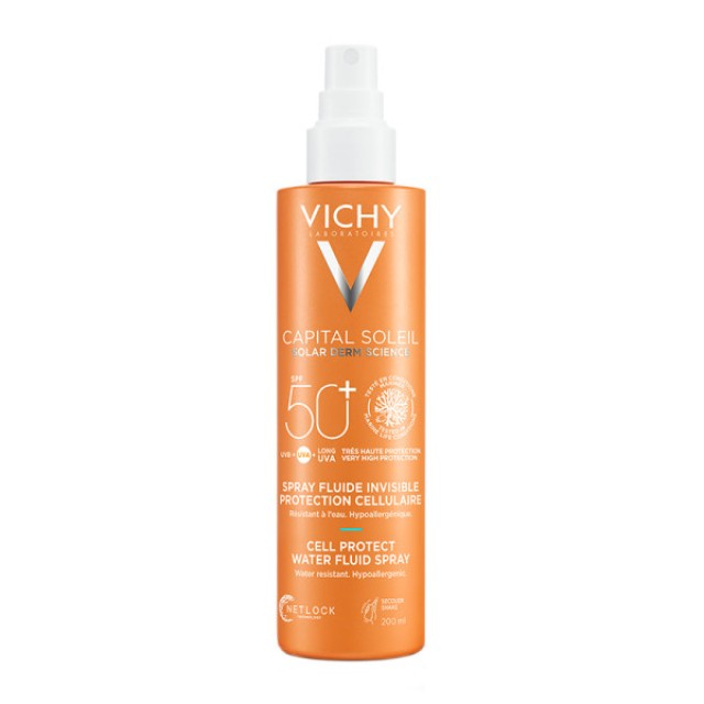 Vichy Capital Soleil Cell Protect Water Fluid Spray SPF50 Αντηλιακό Spray Σώματος 200ml