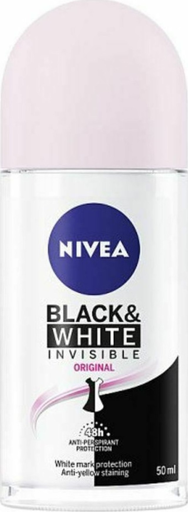 Nivea Black & White Invisible Original Γυναικείο Αποσμητικό Roll-on 48ωρης Προστασίας, 50ml