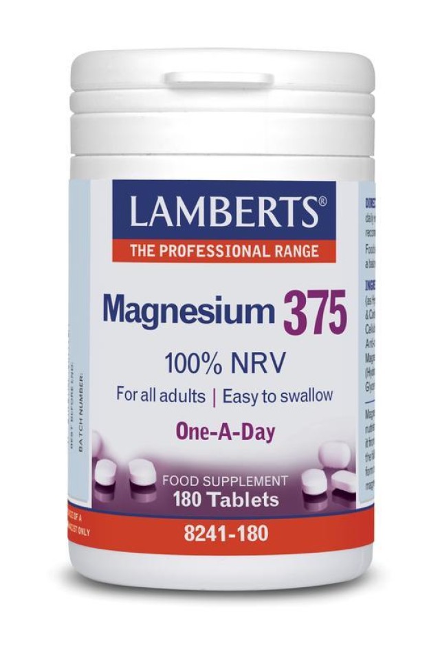 Lamberts Magnesium 375 Συμπλήρωμα Μαγνησίου, 180 Ταμπλέτες