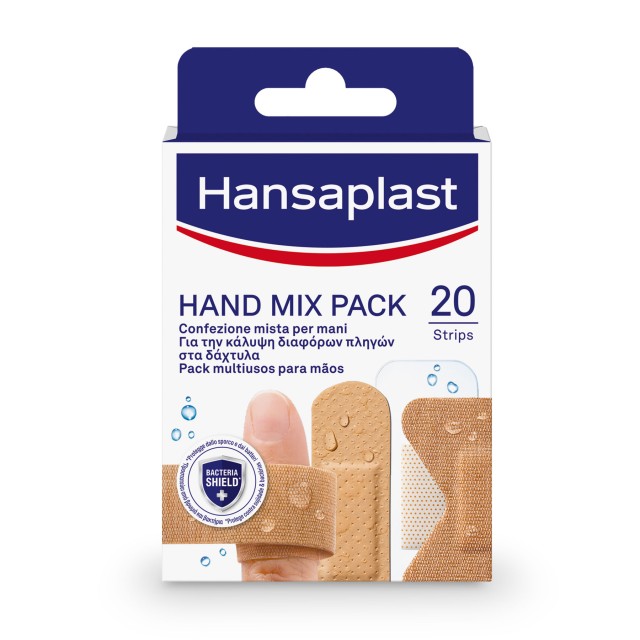 Hansaplast Hand Pack Mix Αυτοκόλλητα Επιθέματα, 20 Τεμάχια