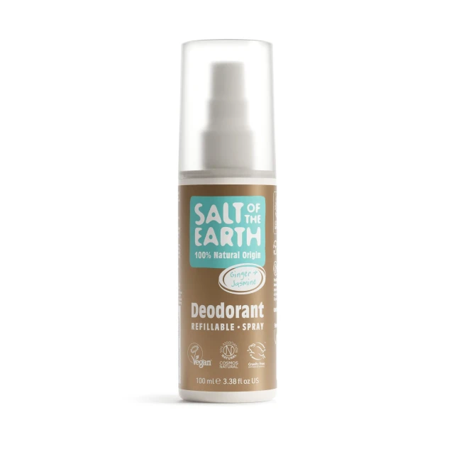 Salt of the Earth Ginger & Jasmine Natural Refillable Deodorant Spray...