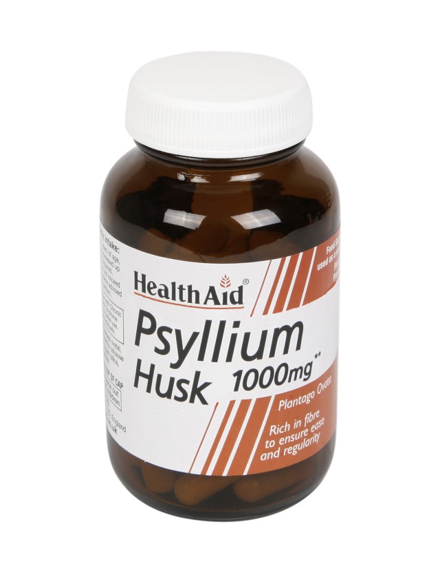 Health Aid Psyllium Husk 1000mg Συμπλήρωμα Διατροφής με Ψύλλιο για Ομαλή Λειτουργία του Εντέρου, 60 Κάψουλες