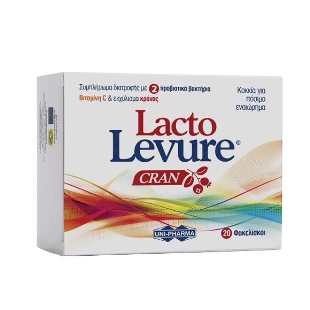 Lactolevure Cran Συμπλήρωμα Προβιοτικών με Cranberry, 20 Φακελάκια
