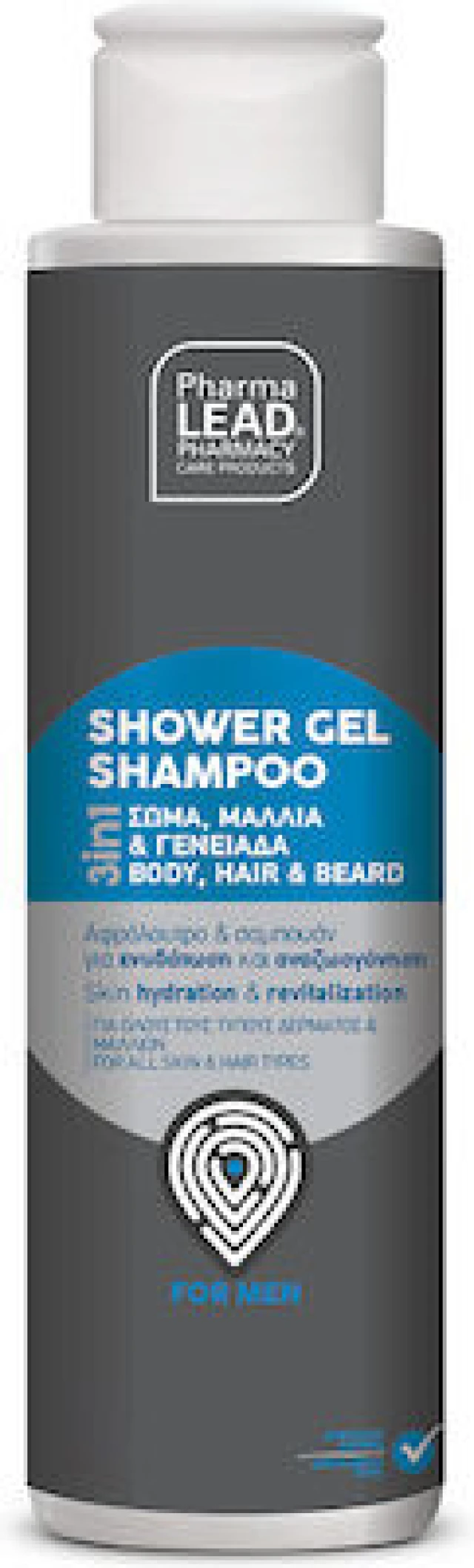 Pharmalead Men Shower Gel Shampoo 3in1 for Body, Hair & Beard,...