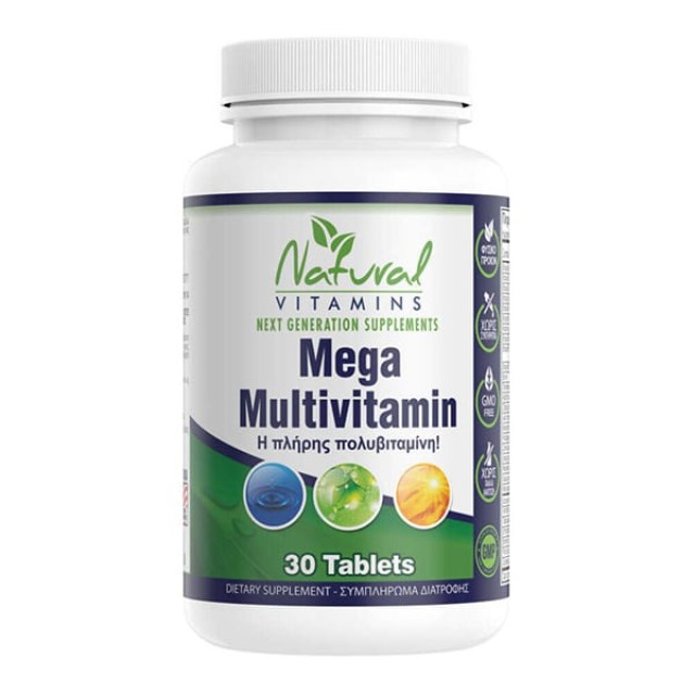 Natural Vitamins Mega Multivitamin, 30 tablets
