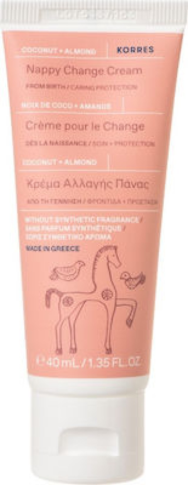 Korres Nappy Change Cream Κρέμα Αλλαγής Πάνας με Καρύδα & Αμύγδαλο, 40ml