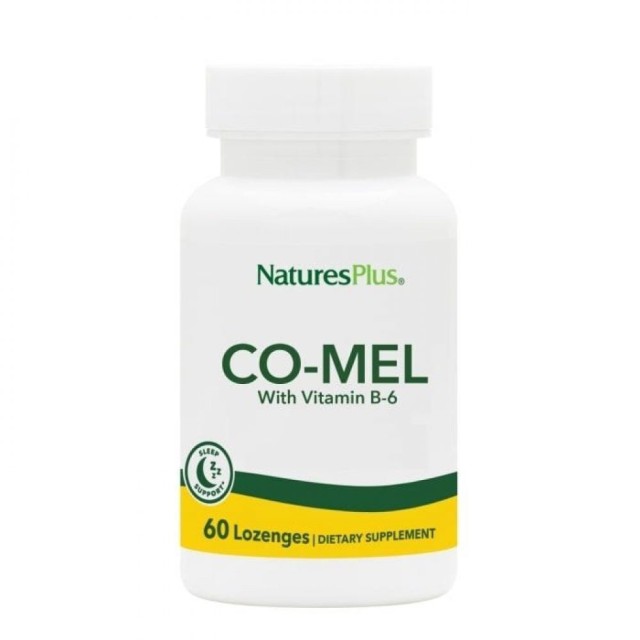 Natures Plus Co-Mel Lozenges για την Αντιμετώπιση των Διαταραχών του Ύπνου και του Jet Lag, 60 Παστίλιες