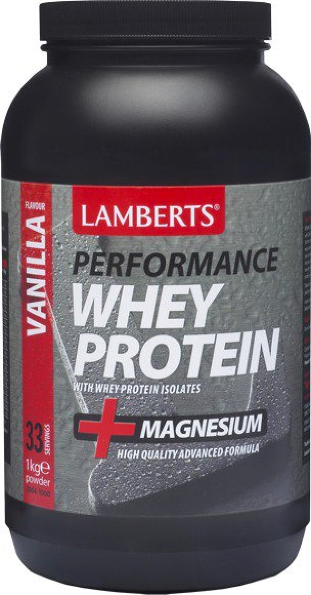 Lamberts Performance Whey Protein & Magnesium Πρωτεΐνη Ορού Γάλακτος Βανίλια, 1000gr