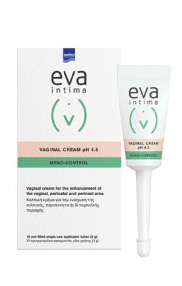 Eva Intima Meno Control Vaginal Cream Ph4.5 Κρέμα Ανάπλασης Της Κολπικής Περιοχής, 10x5gr