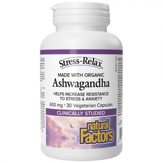 Natural Factors Stress-Relax Organic Ashwagandha 600mg Συμπλήρωμα Δ...