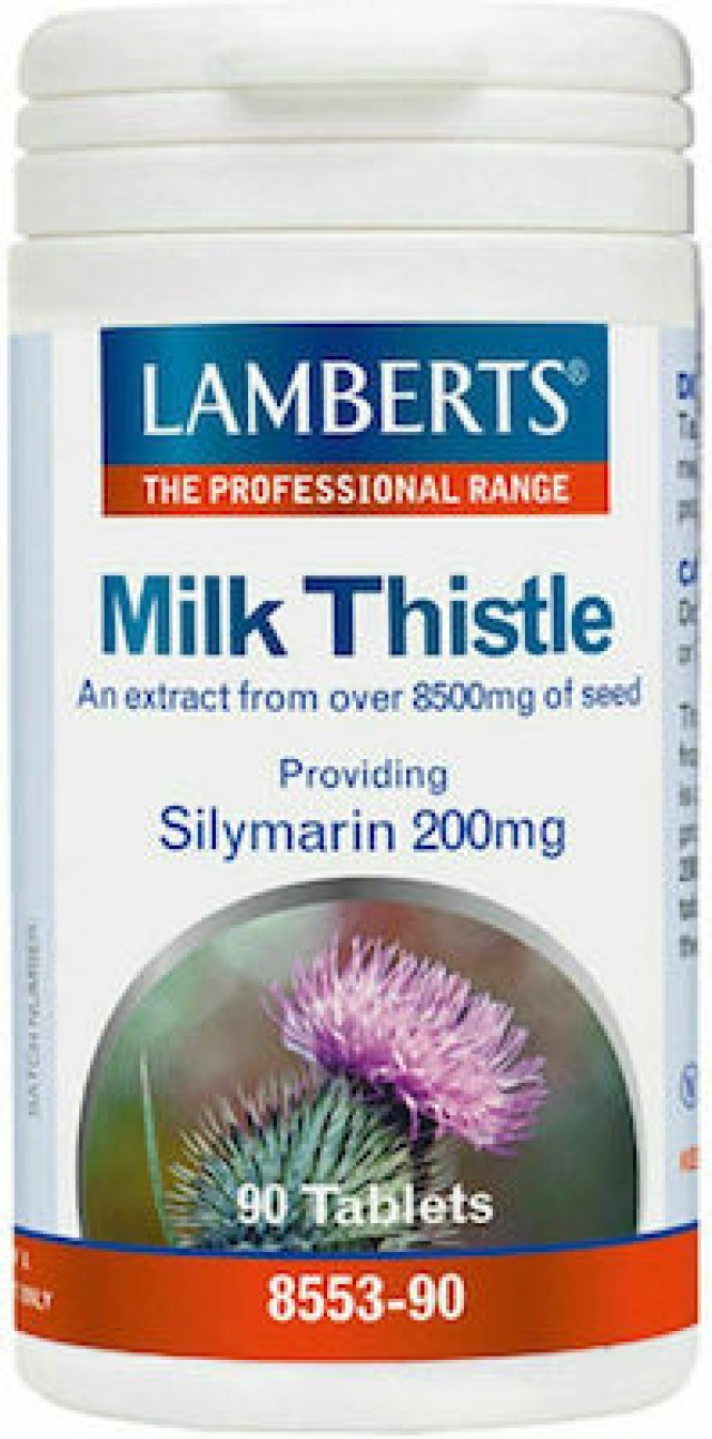 Lamberts Milk Thistle 8500mg Συμπλήρωμα Διατροφής με Γαϊδουράγκαθο για την Προστασία Ήπατος & για Αποτοξίνωση, 90 Ταμπλέτες