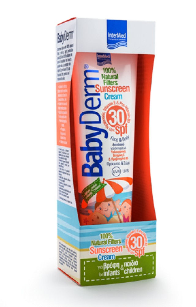 BabyDerm Sunscreen Cream SPF30 Βρεφικό Παιδικό Αντηλιακό Γαλάκτωμα για Πρόσωπο - Σώμα, 300ml