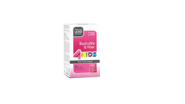 Pharmalead 4 Kids Bactrolife & Fiber Φόρμουλα Με Προβιοτικά & Φυτικές Ίνες Με Γεύση Φράουλα, 60 Ζελεδάκια