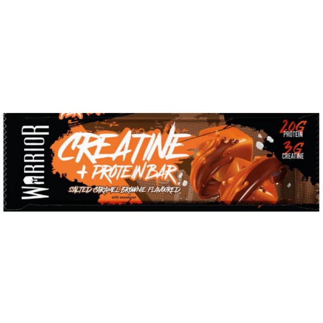 Warrior Creatine & Protein Μπάρα Κρεατίνης με Γεύση Salted Caramel ...