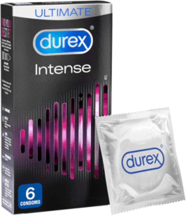 Durex Intense Stimulating Condoms Προφυλακτικά με Διεγερτική Υφή, 6 Τεμάχια