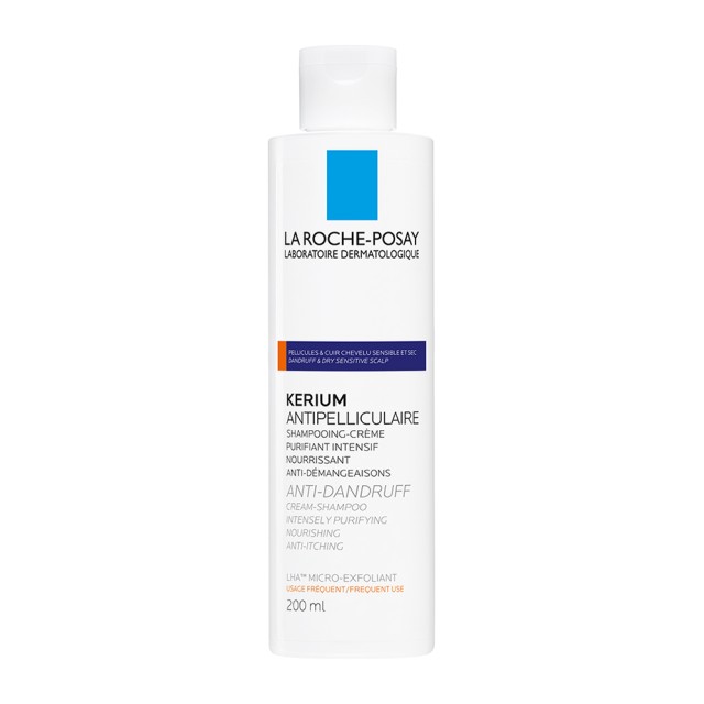 La Roche Posay Kerium Cream Shampoo Σαμπουάν Κατά Της Ξηρής Πιτυρίδας 200ml