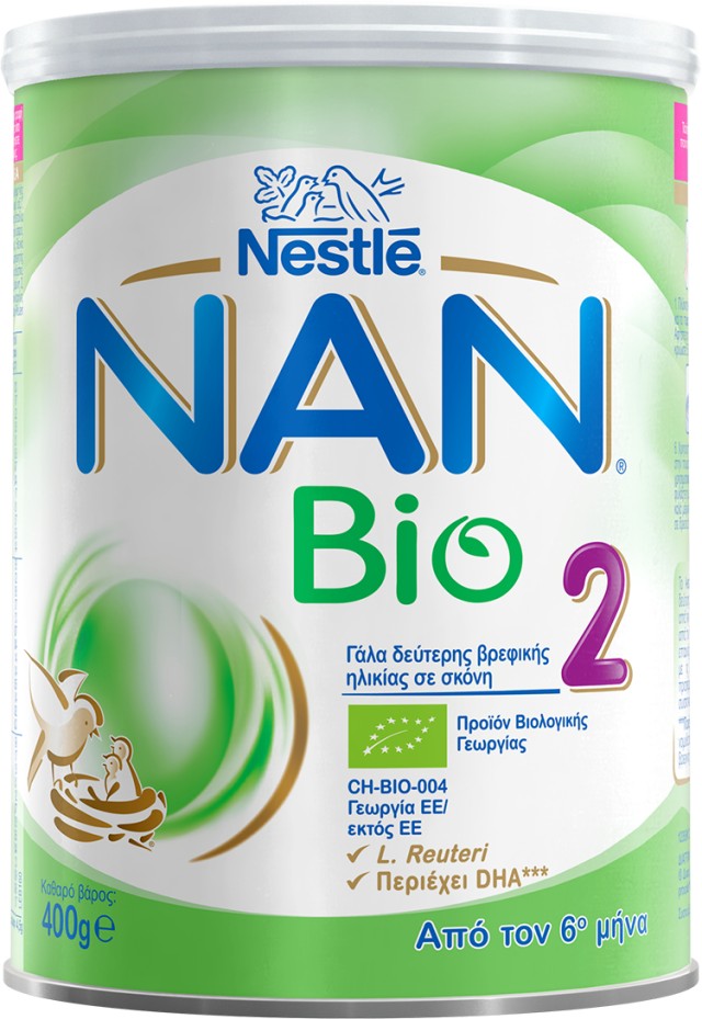 Nestle Nan Bio 2 6m+ Βιολογικό Γάλα από τον 6ο μήνα, 400gr
