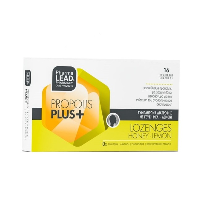Pharmalead Propolis Plus+ Καραμέλες για Παιδιά χωρίς Γλουτένη Μέλι & Λεμόνι, 16τμχ
