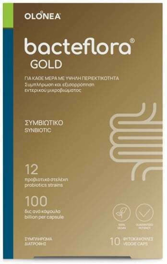 Olonea BacteFlora Gold Συμβιωτικό για την Ομαλή Λειτουργία του Εντέρου με Ultra Υψηλή Περιεκτικότητα, 10caps