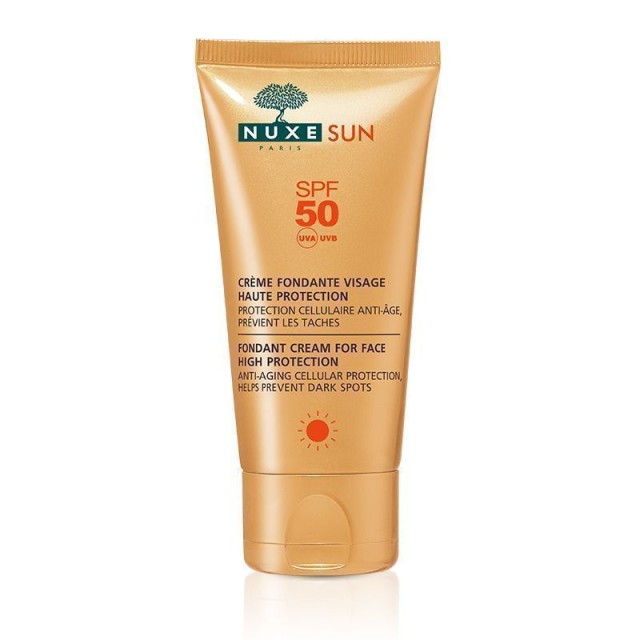Nuxe Sun Crème Fondante Visage Haute Protection SPF 50 Αντηλιακή Κρέμα Προσώπου Πολύ Υψηλής Προστασίας, 50 ml
