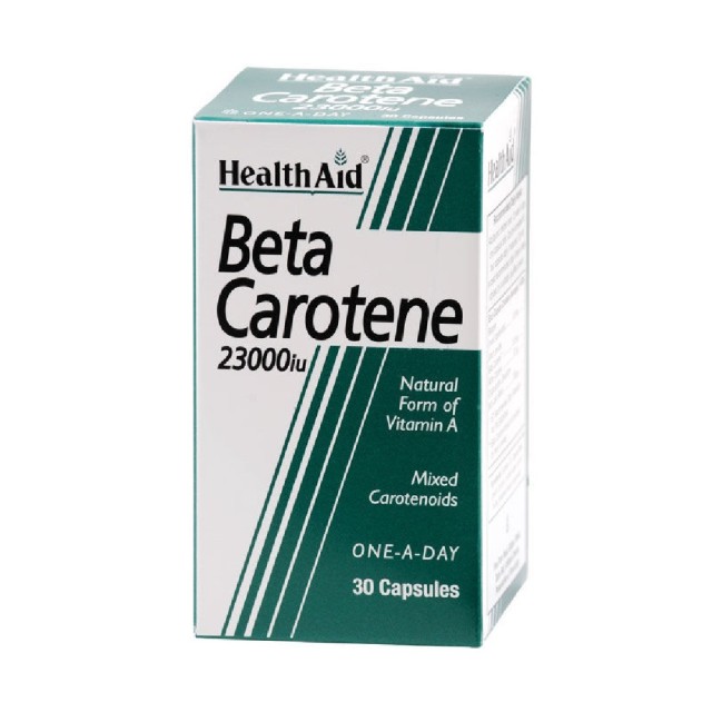Health Aid Beta-Carotene Natural 15mg Συμπλήρωμα Διατροφής με Βήτα Καροτίνη, 30 Κάψουλες