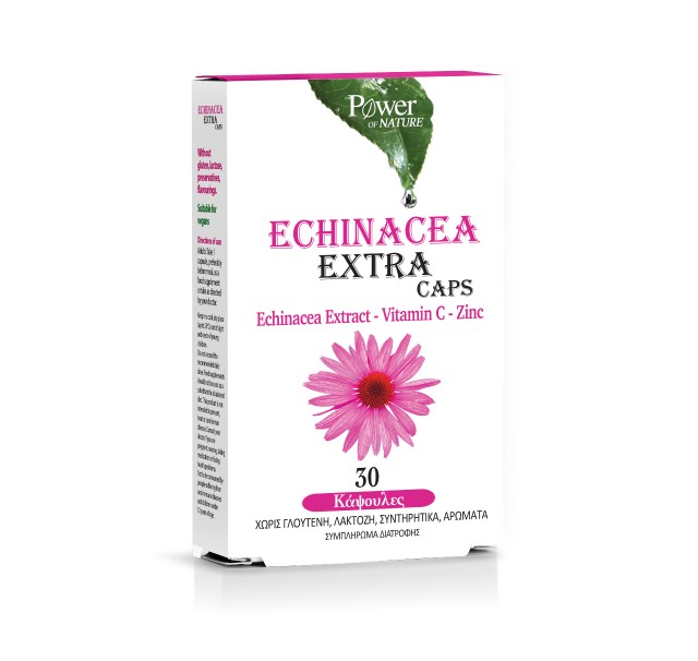 Power Health Echinacea Extra Συμπλήρωμα Διατροφής Με Εχινάτσεα, Βιταμίνη C και Ψευδάργυρο, 30 Κάψουλες